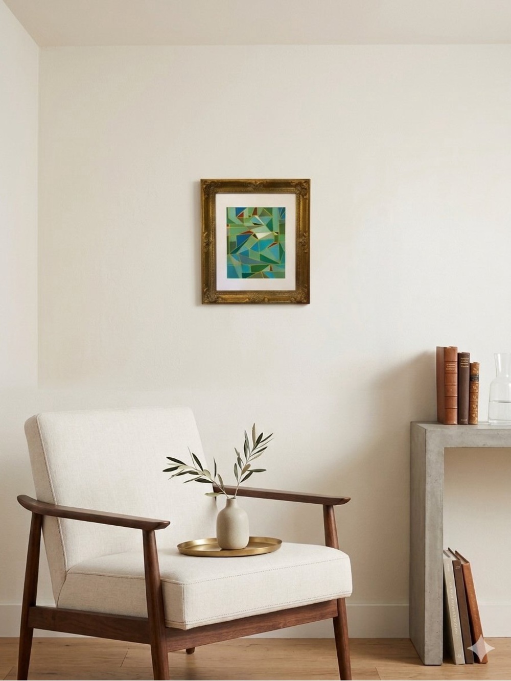 Original Abstract contemporary painting 12”x9”Matted - Picture 3 of 3